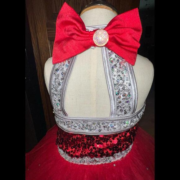 Weisman Dance Red and Silver Sequin Dress Pageant Size SC - Picture 4 of 6